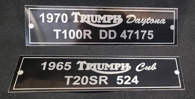 Custom engraved motorcyle items, Engraver's Den