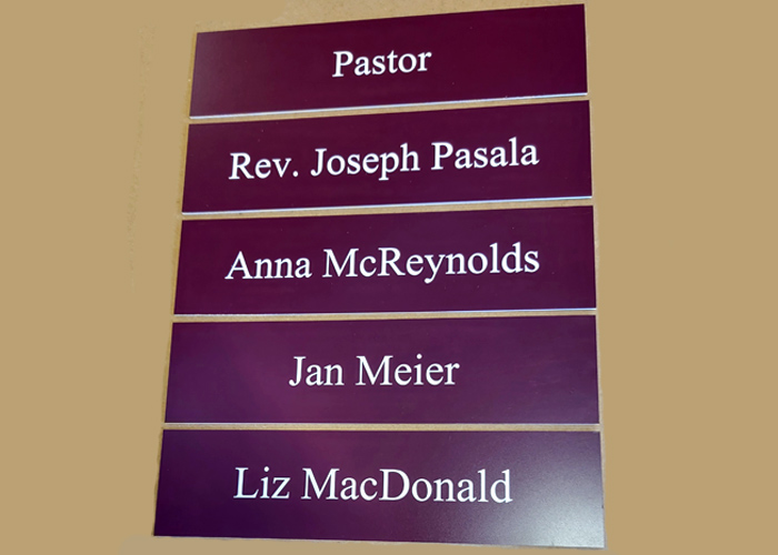 Custom engraved name plates, Engraver's Den