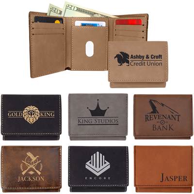 Engraved promotional wallets, Engraver's Den