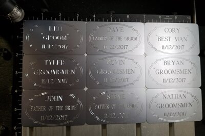 Engraved wedding tags, Engraver's Den Engraved wedding tags, Engraver's Den