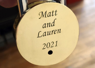 Engraved wedding related items, Engraver's Den