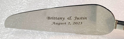 Custom engraved wedding cutlery, Engraver's Den