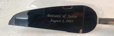 Custom engraved wedding cutlery, Engraver's Den