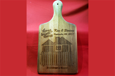 Engraved cutting board, Engraver's Den