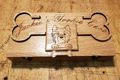 Top of Engraved Wooden Syringe Box for Dog